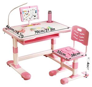Set sedia da scrivania per bambini, regolabile in altezza, leggio inclinabile, rosa