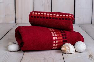 Asciugamano in cotone rosso 100x50 cm Darwin - My House