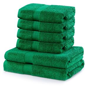 Set di 2 asciugamani verdi in cotone e 4 asciugamani Marina - DecoKing