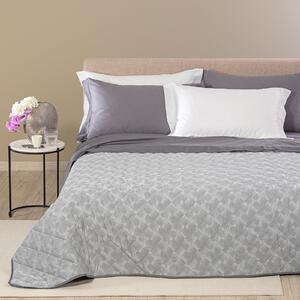 Copriletto Primaverile MATRIMONIALE Texture GRIGIO Raso Jacquard Caleffi