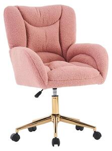 Sedia da ufficio, design ergonomico, regolabile in altezza, rosa