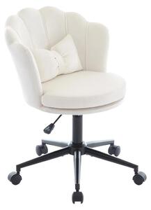 Sedia da ufficio, regolabile in altezza, schienale a forma di petalo, beige
