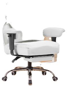 Sedia da gaming, design ergonomico, braccioli regolabili, bianca