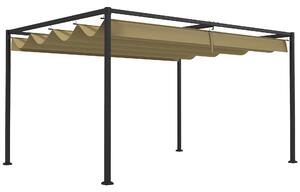 Outsunny Pergola coulissante retrattile per giardino, struttura in metallo e 180 g/m², grigio scuro | Aosom Italy