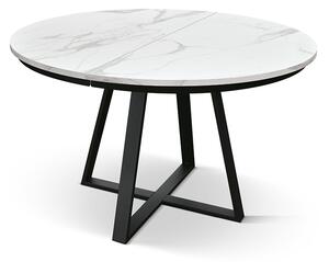 Tavolo rotondo allungabile <b> Pamela</b> da 120 a 160 con gambe H nere
