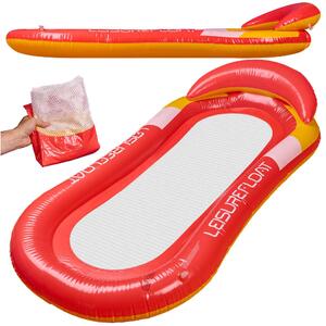 Materasso gonfiabile da piscina con rete, rosso