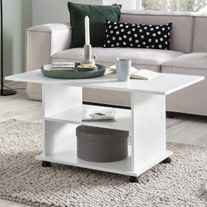 Tavolo di design FineBuy con ruote 95x51x54,5 cm | Soggiorno moderno con contenitore | Tavolo da divano Tavolo da salotto