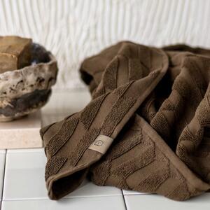 Asciugamano in cotone marrone scuro 50x95 cm Geo - Mette Ditmer Denmark