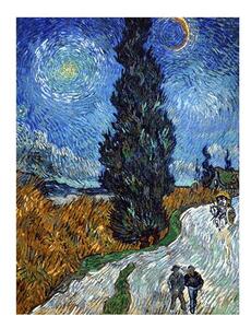 Riproduzione pittorica 45x60 cm Vincent van Gogh - Country road in Provence by night - Fedkolor