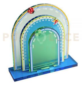 Calendario perpetuo sibilla in cristallo acrilico decorato blu