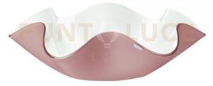 Centrotavola medio soft in cristallo acrilico bianco e rosa cipria