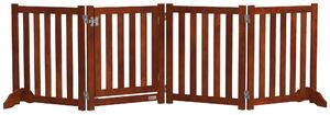 PawHut Barriera di Sicurezza per Cani per Scale e Porte Design Pieghevole e Supporto a Piedi 205x30x60 cm Marrone | Aosom Italy