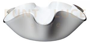 Centrotavola piccolo soft in cristallo acrilico bianco e tortora