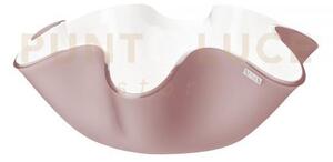 Centrotavola piccolo soft in cristallo acrilico bianco e rosa cipria