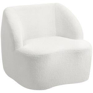 HOMCOM Poltrona moderna con imbottitura in pile, poltrona accogliente per salotto, camera da letto, home office, Bianco crema | Aosom Italy