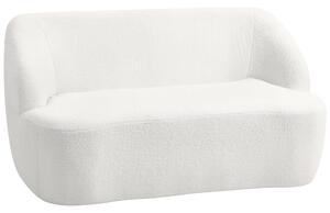 HOMCOM Divano 2 Posti, Design Curvo, Divano Imbottito con Rivestimento in Pile, per Soggiorno, Camera da Letto, Home Office, Bianco crema | Aosom Italy