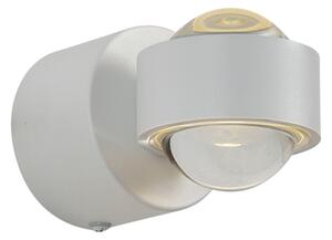 Lampada da parete di design bianca con LED IP44 - Lens