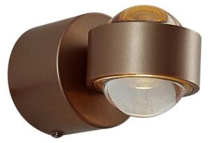 Lampada da parete di design bronzo scuro con LED IP44 - Lens