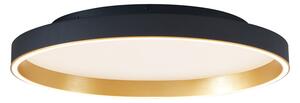 Plafoniera di design nera con oro 60 cm con LED con interruttore a 3 vie - Ingo