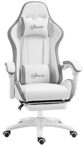 Vinsetto Sedia gaming sedia da gaming ergonomica con schienale reclinabile a 135° e supporto lombare, 65 x 65 x 121-129 cm bianco | Aosom Italy