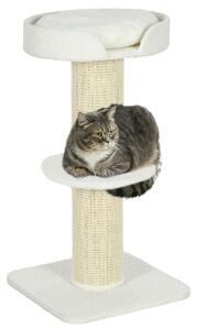 PawHut Albero per Gatti 91cm Giochi con Letto per Gatti, Piattaforma in Lana d'Agnello Crema | Aosom Italy