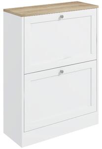 HOMCOM Mobile a scarpe 12 paia, mobile d'ingresso con 2 cassetti ribaltabili e ripiani regolabili, 60 x 24 x 80 cm, bianco | Aosom Italy