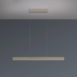 BOPP Lampada LED a sospensione Bopp Nano 2.0, lunghezza 100 cm, taupe, metallo dimmerabile, Crema / Ambra, Soggiorno / Sala da pranzo, Alluminio, Moderno