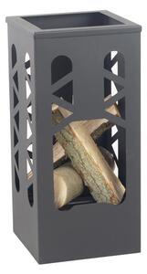 Gardener slim, ciotola alta per fuoco con contenitore per legna | LxL 28x28cm x H 60cm