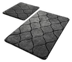 Set di 2 tappeti da bagno rettangolari grigio scuro Wave - Foutastic