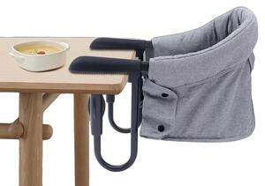 Seggiolone da tavolo per bambini, design pieghevole, trasportabile e salvaspazio, GRIGIO