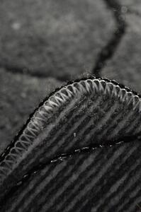 Set di 2 tappeti da bagno rettangolari grigio scuro Wave - Foutastic