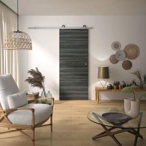 Kit porta scorrevole – OPTIMUM – MILANO2 + BD ALU GR – H 204 x 83 x 3,6 cm, alluminio, facile da installare