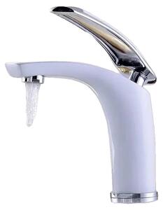 Miscelatore per lavello, monocomando, design contemporaneo, BIANCO