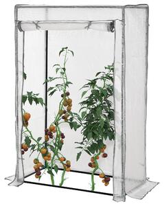 Outsunny Serra da giardino, serra da balcone, telo rinforzato in PE, telaio in acciaio, porta a scomparsa, 100 x 50 x 150 cm bianco | Aosom Italy