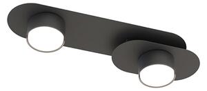 Plafoniera Minimal Marte Acciaio Nero 2 Luci Gx53 Ip20