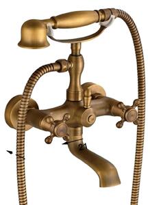 Rubinetto per lavabo, design vintage a forma di telefono, doppia maniglia, bronzo