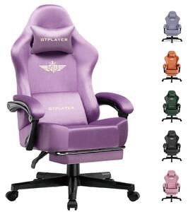 Sedia da ufficio ergonomica, tessuto traspirante, schienale regolabile, velluto lilla chiaro