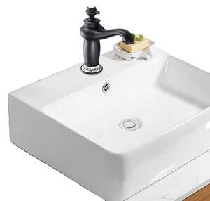 Rubinetto per lavabo, altezza totale 19,5 cm, altezza del beccuccio 13 cm, sbraccio del beccuccio 12 cm, portata 2 Gpm, monocomando