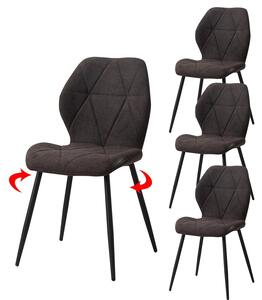 Sedie da pranzo, seduta imbottita, design minimalista, nero