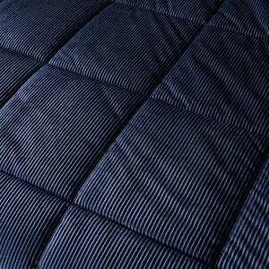 Copriletto in micropile trapuntato blu scuro per letto matrimoniale 200x220 cm Cosy Cord - Catherine Lansfield