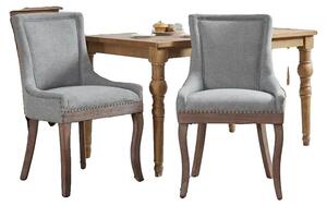 Sedia da pranzo, struttura in legno massello, schienale alto, grigio CQY