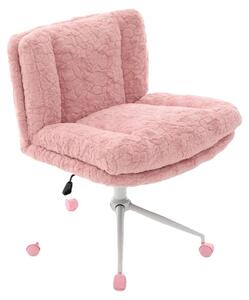 Sedia da ufficio, regolabile in altezza, base in metallo, rosa