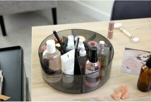 Organizzatore da bagno nero opaco per cosmetici in plastica riciclata Cosmetic Carousel - iDesign