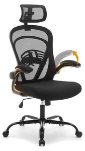 Sedia da ufficio, design ergonomico, regolabile in altezza, nera