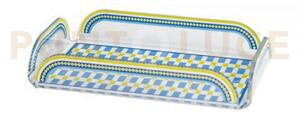 Happy tray vassoietto in cristallo acrilico decorato celeste