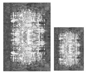 Set di 2 tappetini da bagno grigi e bianchi Modern - Minimalist Home World