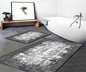 Set di 2 tappetini da bagno grigi e bianchi Modern - Minimalist Home World