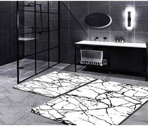 Set di 2 tappetini da bagno in bianco e nero Marble - Minimalist Home World