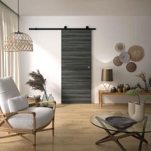 Kit porta scorrevole – OPTIMUM – MILANO2 + RAAP NO – H 204 x 83 x 3,6 cm, acciaio, colore nero, installazione rapida