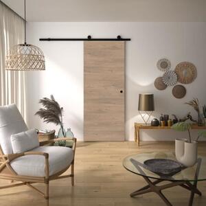 Kit porta scorrevole – OPTIMUM – RIO + RAAP NO – H 204 x 83 x 3,6 cm, acciaio, colore nero, installazione rapida